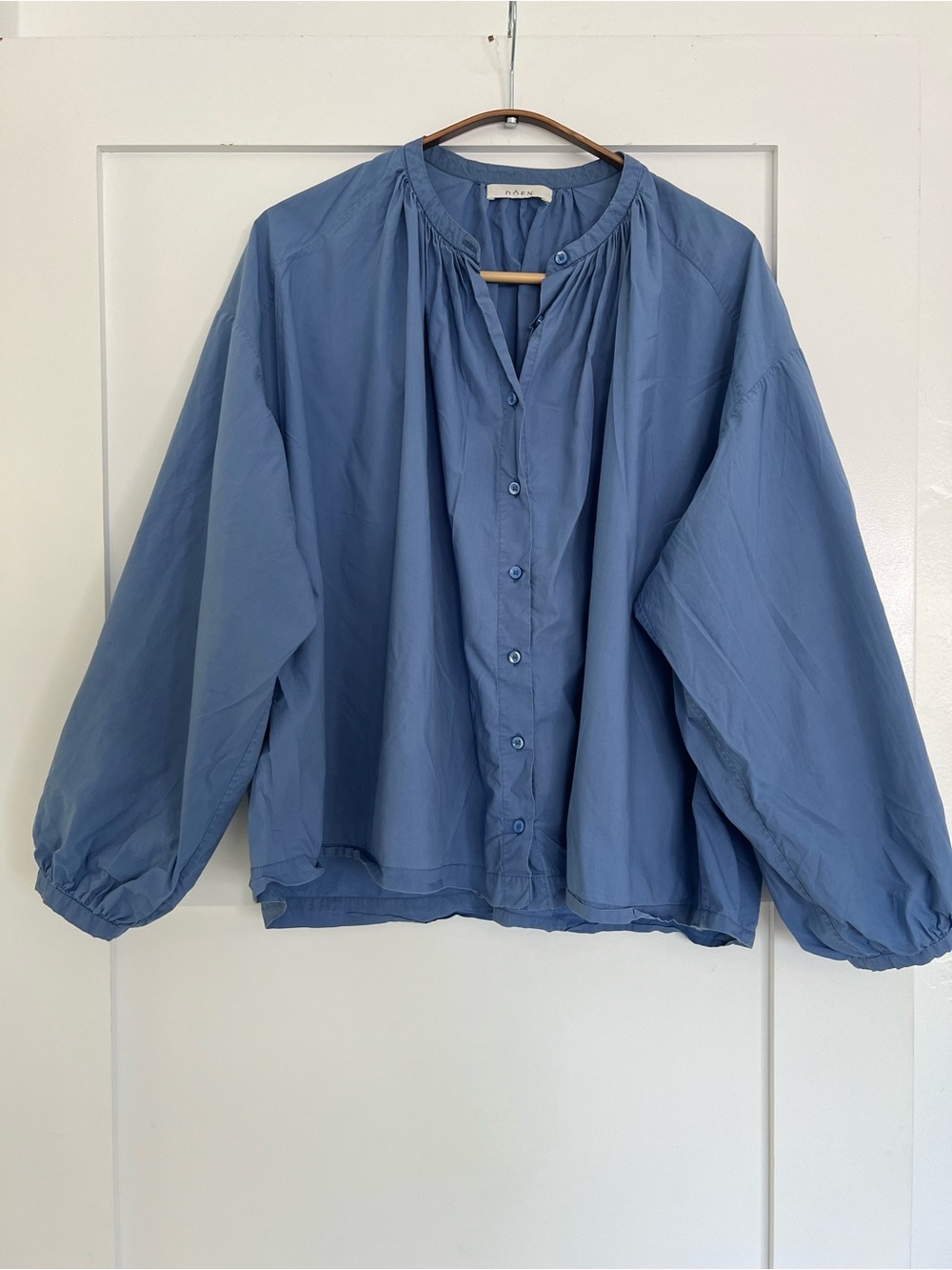 Doen Jane blouse relaxed  Button-Down Blouse in Dusty Blue